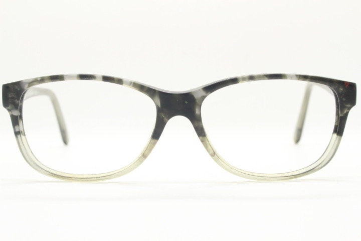 Calvin Klein collection rectangular eye glasses. Marbled grey crystal ombre acetate optical frames. Prescription eyeglasses. RX spectacles