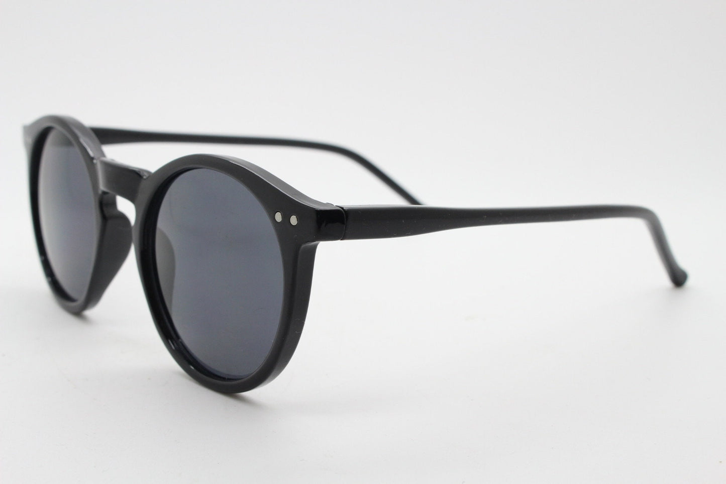 90s vintage round glasses. 30s, 20s style black gloss frame with matching lenses. O Malley