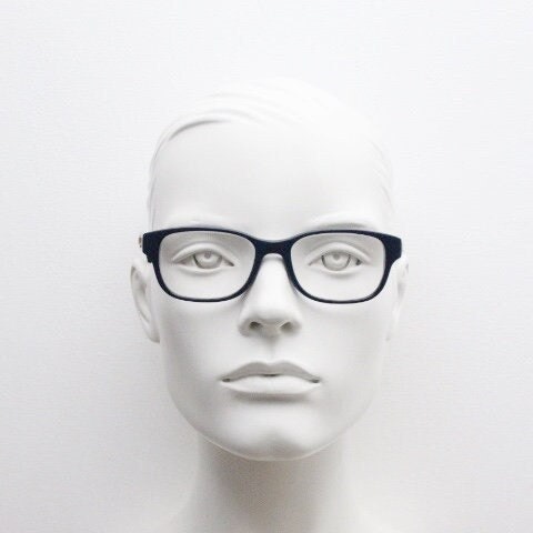Ralph Lauren rectangular eye glasses model 6119. Navy blue acetate optical frame with red interior. Prescription eyeglasses. RX spectacles