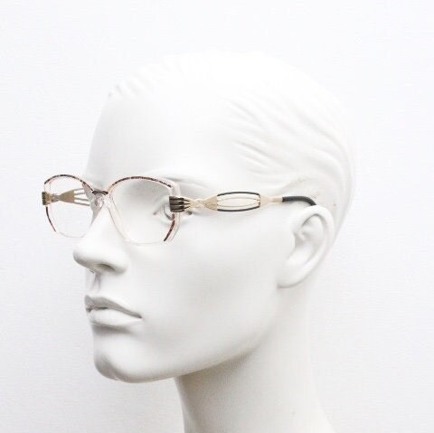 Cazal 90s vintage angular eye glasses made in Germany. Low profile crystal optical frames with detailed arms. Prescription eyeglasses. RX
