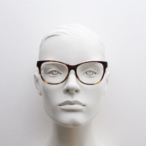 Max & Co cat eye glasses. Tortoise front acetate optical frame with crystal arms and brown camouflage. Womens vintage prescription RX