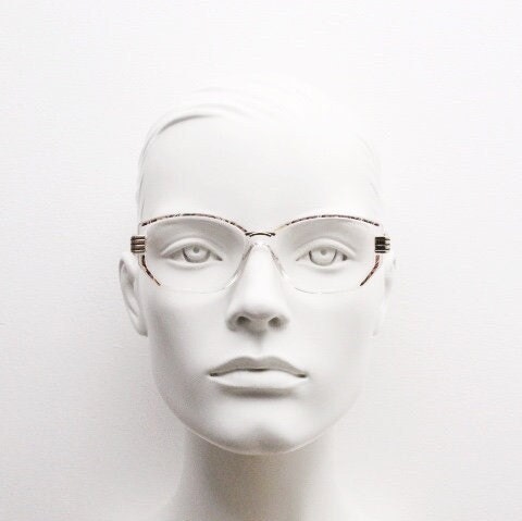 Cazal 90s vintage angular eye glasses made in Germany. Low profile crystal optical frames with detailed arms. Prescription eyeglasses. RX