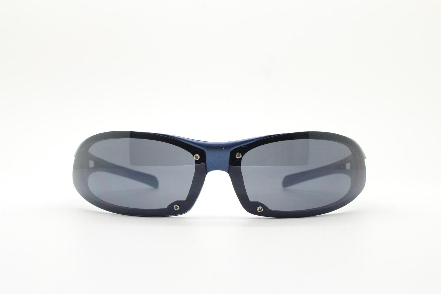 Y2k vintage shield sunglasses. Aerodynamic wrap around matt finish frame. Sport visor. Low profile rave bug eye mask. 2000's. 90s NOS