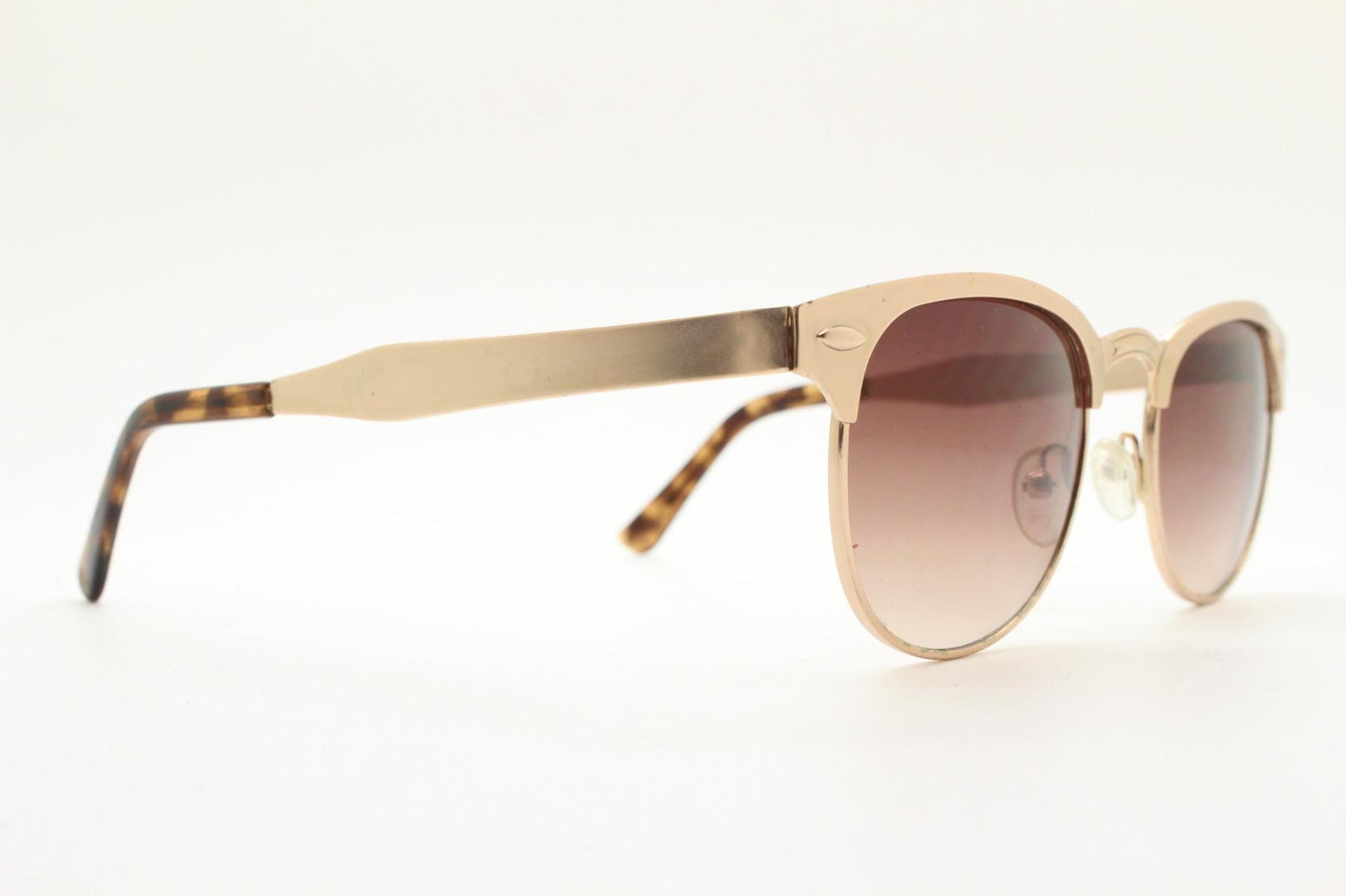90s vintage gold browline sunglasses. All time classic  50s, 60s design in solid metal satin finish frame with brown lenses