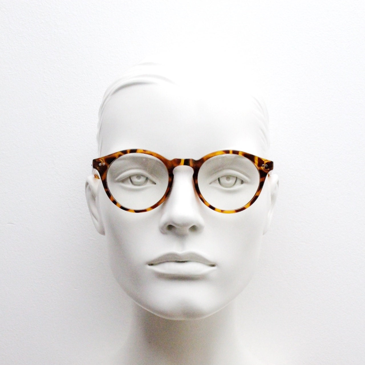 90s vintage small round glasses. 30s, 20s style tortoise optical frames. Prescription eyeglasses with clear lens. RX. Oval NOS spectacles