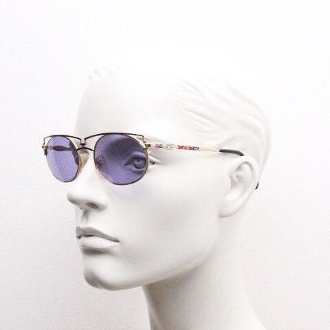 Cazal 90s vintage sunglasses made in Germany. Dynamic multi colour enamelled frame with custom ordered unique purple lenses