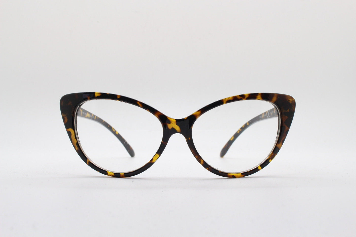 Pointed cat eye glasses. Tortoise vintage clear lens optical frames. Y2K womens prescription eyeglasses. 50s design rockabilly spectacles