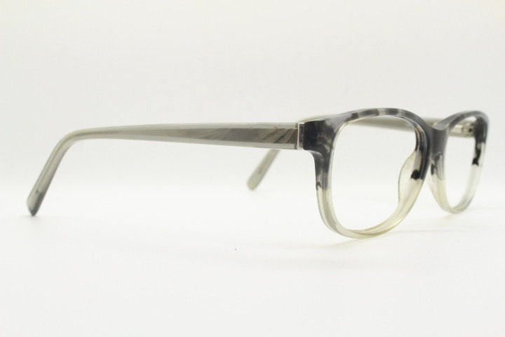 Calvin Klein collection rectangular eye glasses. Marbled grey crystal ombre acetate optical frames. Prescription eyeglasses. RX spectacles