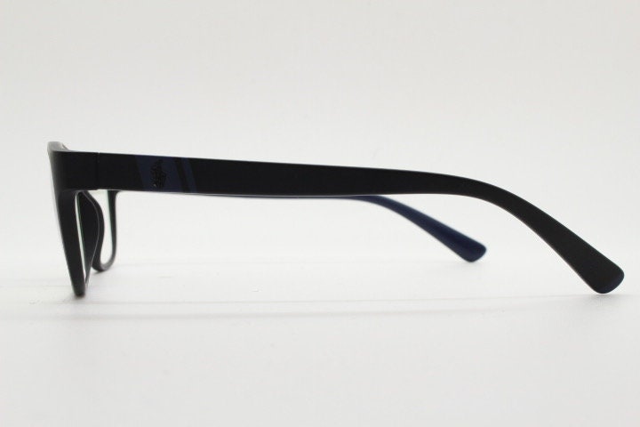 Ralph Lauren rectangular black eye glasses. Matt finish acetate optical frame with subtle logo's. Prescription eyeglasses. RX vintage