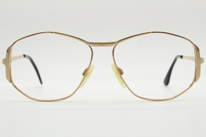 Fila 80s vintage hexagon eye glasses. Angular 6 sided metal optical frame. Mens prescription eyeglasses. RX spectacles. NOS