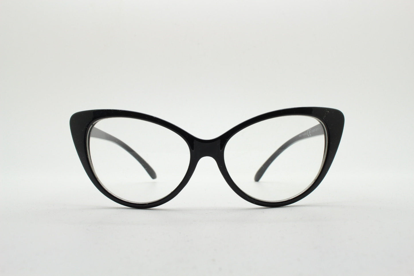 Pointed cat eye glasses. Vintage black clear lens optical frames. Y2K womens prescription eyeglasses. 50s rockabilly spectacles