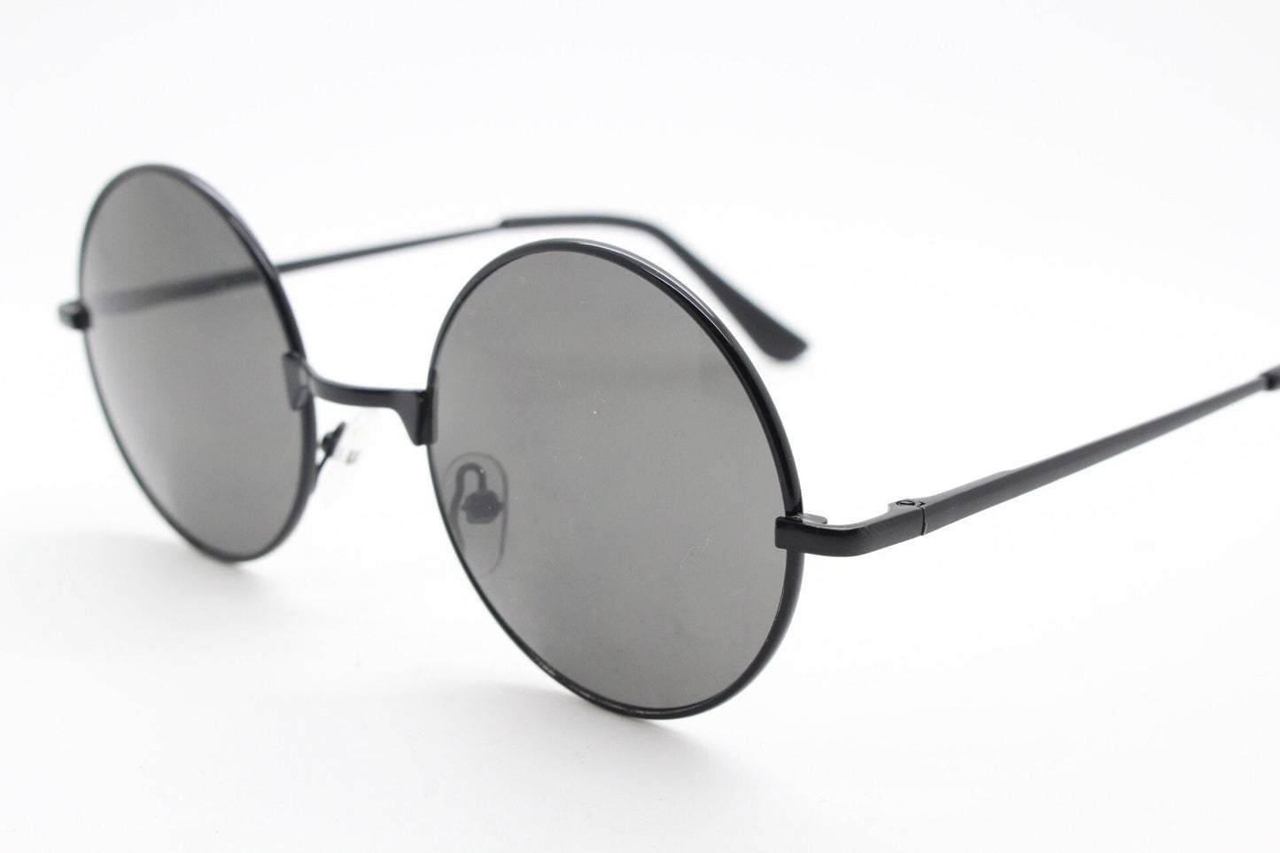 90s round vintage sunglasses. Small black metal frame with black lenses. 1920's style. John Lennon. Gojo Satoru. NOS