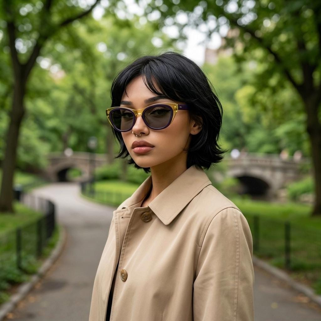 Linda Farrow cat eye sunglasses made in Japan by Erdem. Black with transparent amber outline. Luxe Gallery Projects Vintage. NOS Full Set