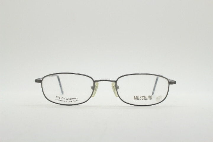 Moschino 90s vintage glasses model 3066 made in Italy. Small low profile rectangular optical frames. Prescription eyeglasses. RX. NOS