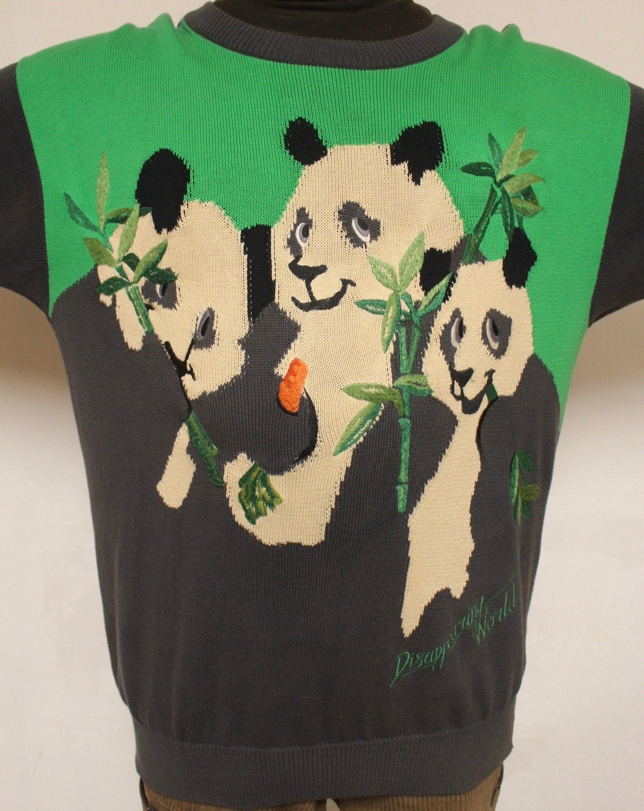 Iceberg 90s vintage adorable panda bear oversized jumper made in Italy. Sick fashion graphic round boat neck jumper. Crew neck pullover. XL