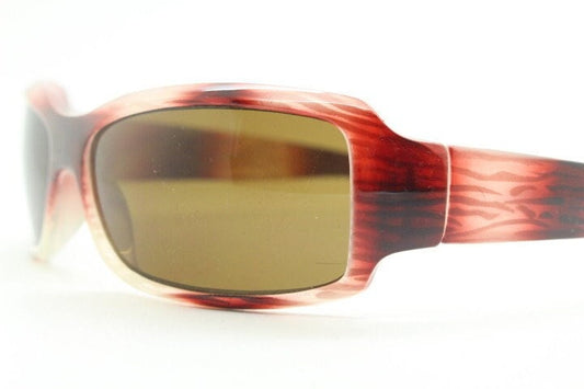 Vintage rectangular shield sunglasses. Transparent abstract red tiger print low profile visor style wrap around frame. Y2K NOS. 2000s