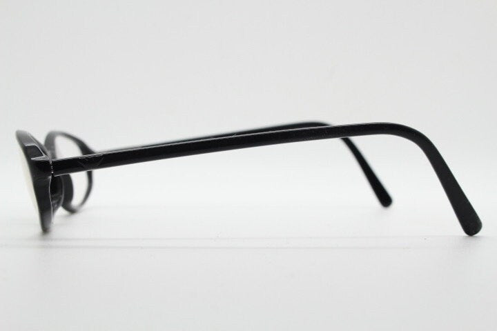 Emporio Armani oval eye glasses model 646 made in Italy. Black gloss acetate slim optical frames. Prescription eyeglasses. RX spectacles