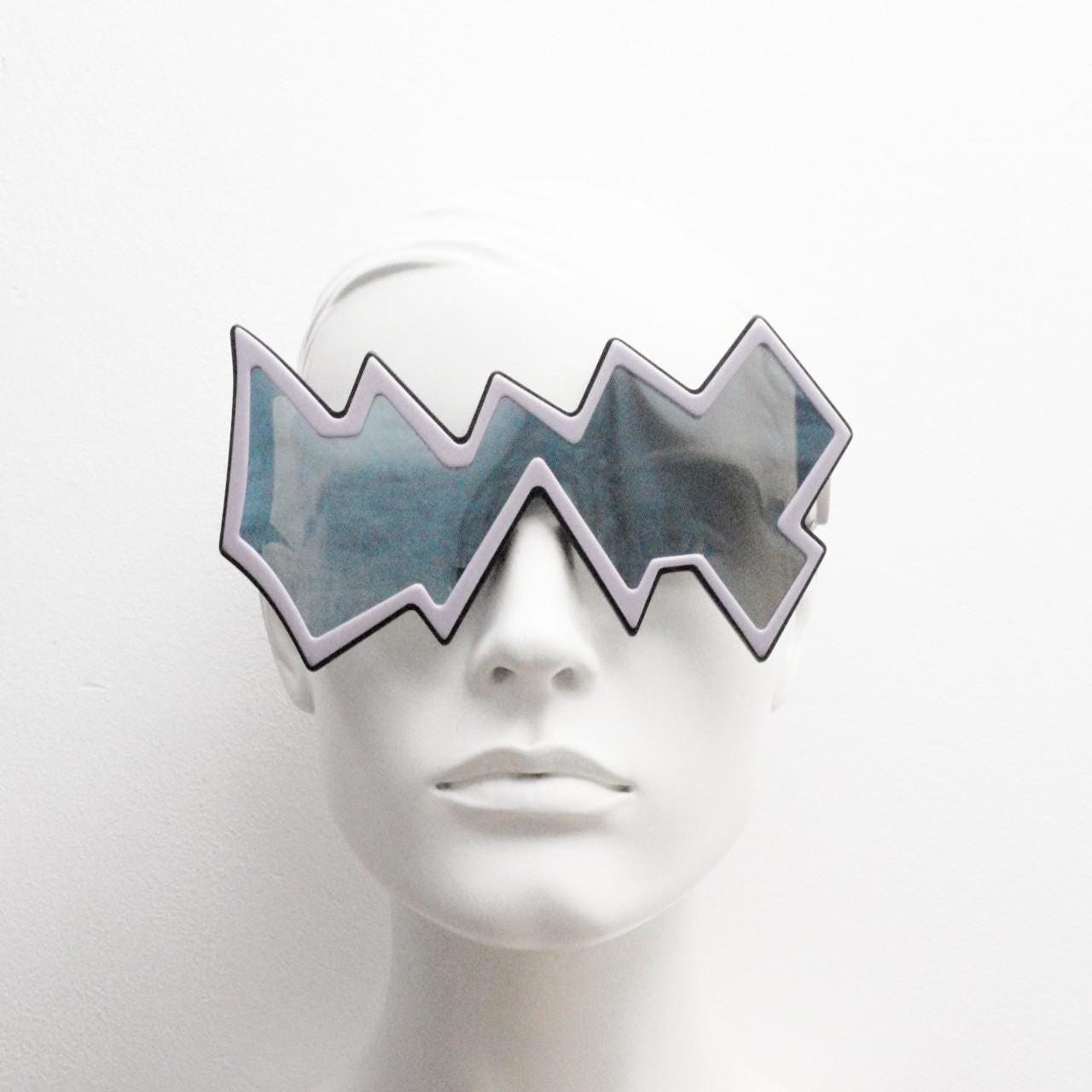 Linda Farrow zig zag sunglasses by Sibling. True original fantasy design that caused a thousand copies. Luxe Gallery Projects. Vintage. NOS