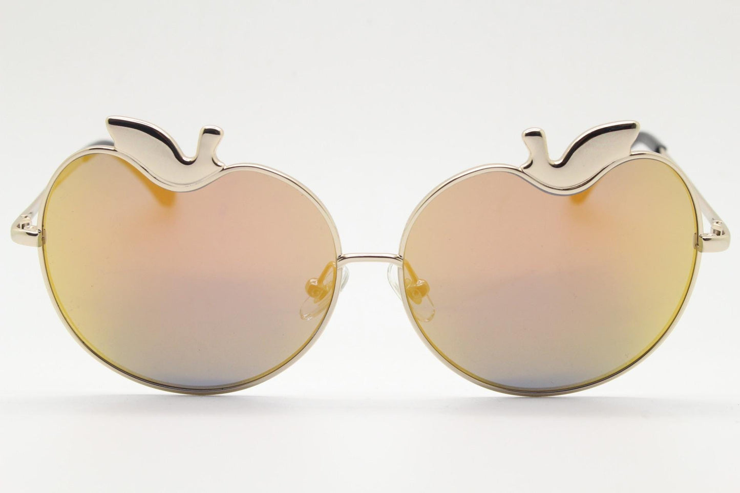 Markus Lupfer for Linda Farrow Gallery gold mirror apple design sunglasses made in Japan. Modern eyewear classic. NOS Y2K vintage