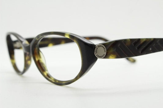 Lulu Guinness vintage oval eye glasses. Dark tortoise low profile optical frames. Prescription eyeglasses. RX spectacles